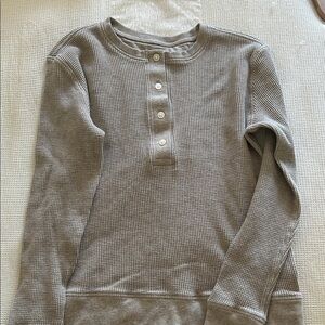 Everlane Oatmeal Beige Long Sleeve Henley Top